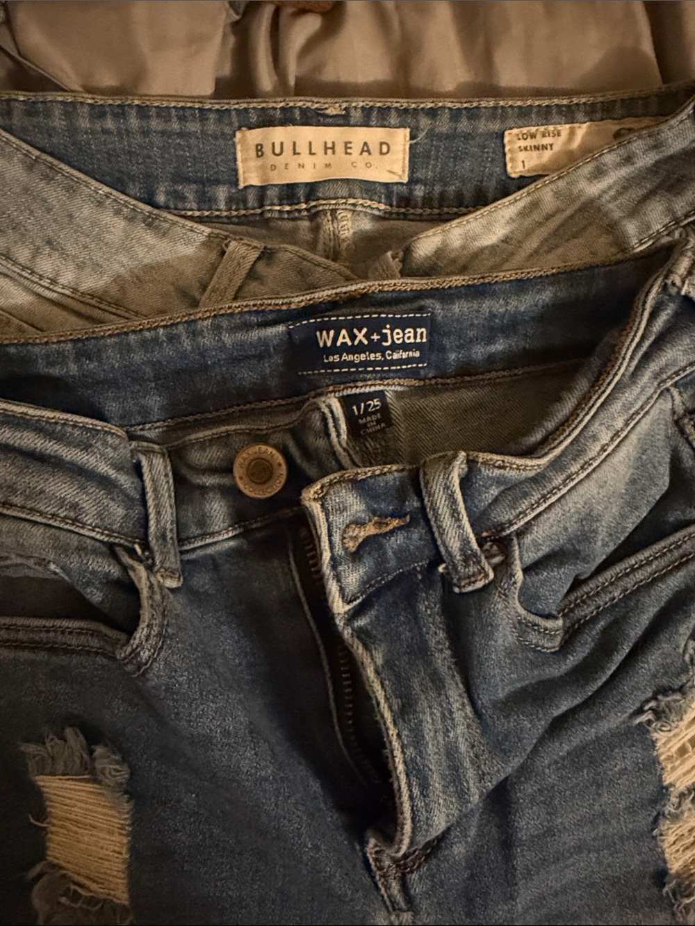 Wax Jean Blue Distressed Women's Skinny Jeans